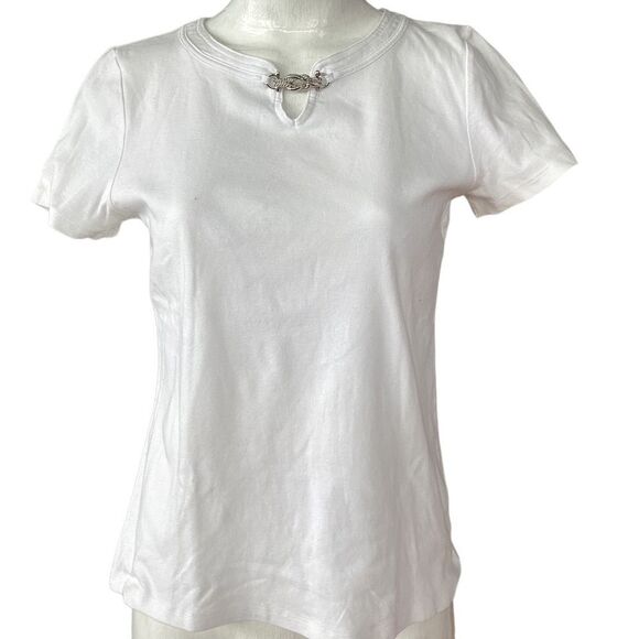 Talbots size medium tee shirt with metal detail.  0724 - Picture 1 of 6